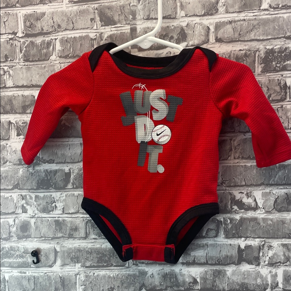 Nike Red and Black Just Do It Baby‎ onesie